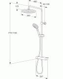 Gustavsberg dušas sistēma, 3 funkc.rokas duša, Estetic termostats, melns GB41218330 53