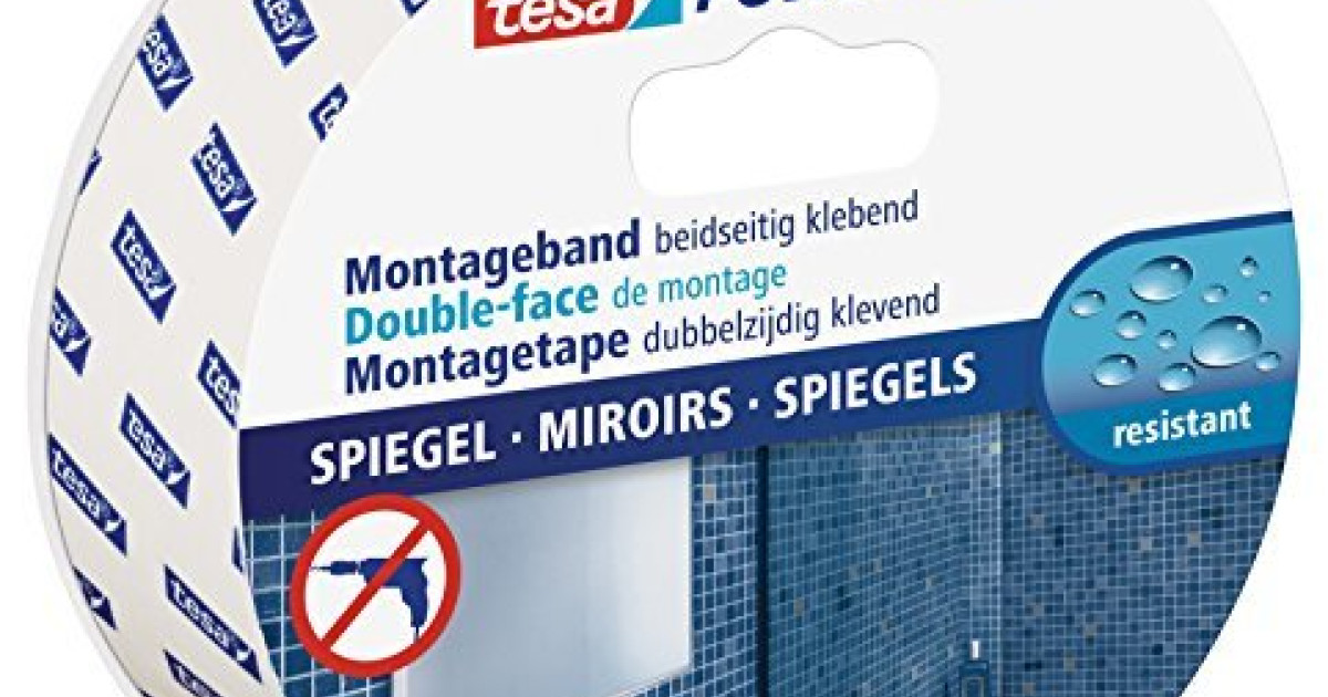tesa® Powerbond MIRROR Double-Sided Tape - mirror tape, humidity-resistant  