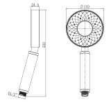 Rubineta Shower Head LUNA (BK) 622154B