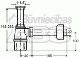 Сифон Viega 108694 бутылочного типа, под донный клапан, 11/4 x11/4, пластик (108694)