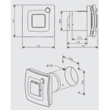 Ventilators SILENT DUAL 100 matēts melns ar kustības un mitruma sensoru, S&P 0201350