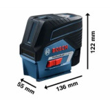 Kruststaru lāzerlīmeņrādis Bosch GCL 2-50C+RM2+1X2.0Ah 0601066G03