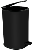 Waste basket FLORTIS 5l, SOFT CLOSE lid, matte black, Duschy 988-20