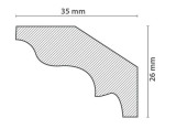 Пенопластовые потолочные планки М-35, 35х26мм, 2м, (120шт/упак)