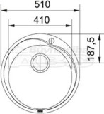 Franke sink ROL 610-41 d51cm  auduma strukt. ar 3.1/2 izplūd  101.0000.562+112.0006.351