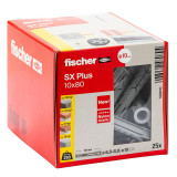 Дюбель FISCHER нейлоновый SX Plus 10x80, 25 шт.