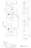 Mortise Mechanism for Cylinders, for Aluminum Doors, Silver 35/24/92