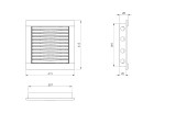 HYBRID grill-hatch with filter plastic, 400x400mm