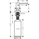 Дозатор мыла Hansgrohe A51, высота 92 мм, черный матовый, HG40448670