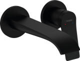 Hansgrohe Single lever basin mixer Vivenis, 2 holes, wall-mounted, 195 mm from wall, matte black, HG75050670
