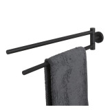 BOSTON towel rail with 2 arms, black stailess steel