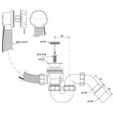 McAlpine sifons vannai regulēj  11/2x40mm ar pārplū HC31M-S1