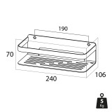 CADDY basket, 27.4x7x10.6cm, brushed