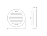 ventilation grille plastic, Ø100mm, brown