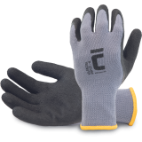 Warm polyester gloves with latex coating, size 10/XL