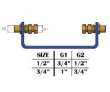 Water meter mounting with connection nut set 1/2"