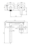 Rubineta Wall mounted faucet Torino-1F, PM0009