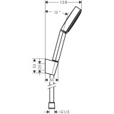 Hansgrohe pучной душ Pulsify 105 1jet, черный матовый, HG24301670