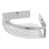 CADDY corner basket, 184x70x184, brushed stainless steel