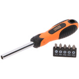 FASTER TOOLS Screwdriver with bits - 6 in 1 set