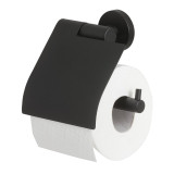 BOSTON toilet-paper roll-holder with lid,black stailess steel