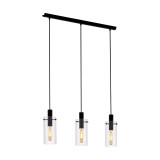 Ceiling lamp EGLO Montefino 3XE27 max3X60W black / transparent 97367