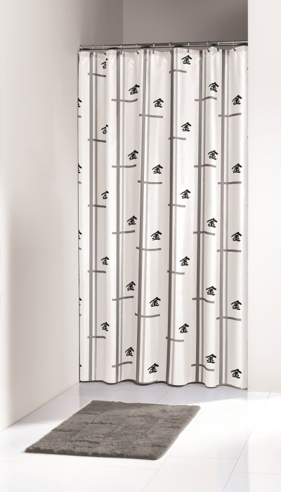 ASIA shower curtain textile, grey, 180x200cm