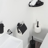 BOSTON toilet-paper roll-holder with lid,black stailess steel