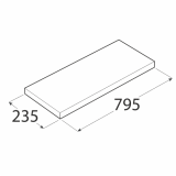 Sienas plaukts 235x795x38mm melns