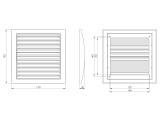 Ventilācijas reste SFĒRISKA kvadrāta 190x190mm