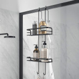 Shower wall-mounted shelf ORGIN, 22x20x30cm, black, Metaltex