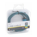 Savienojušais kabelis PLATINET   micro USB 1m, auduma, zils