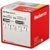 FISCHER Nylon dowel SX Plus with screw 8x40, 50 pcs.