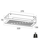 CADDY basket large, 32x7x13.6cm, stainless steel brushed