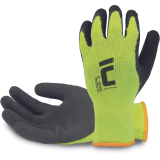 Warm polyester gloves with latex coating, size 10/XL