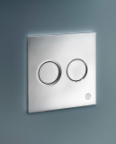 Flush button for fixture XS - wall control panel, round Dual flush, polished chrome, Gustavsberg