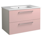 KAME bathroom cabinet with sink JOY 76 cm taupe / pink, 500x740x460mm, 12113415