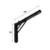 Domax folding bracket C 300x215mm, black 59301
