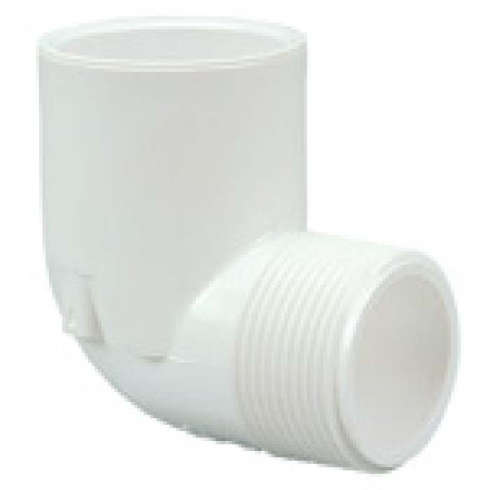 Elbow with male thread 1'' , PVC