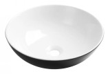 Countertop washbasin DOKOS 39.5 cm, black/white