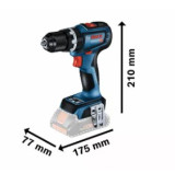 Cordless combi drill/driver GSB 18V-90 C, without battery and charger, BOSCH 06019K6100