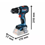 Akum. Urbjmašīna/skrūvgriezis GSB 18V-90 C, b/a un lādētāja, BOSCH 06019K6100