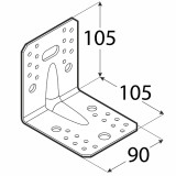 Reinforced square 105x105x90x2.0mm