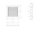 HYBRID grill-hatch with filter plastic, 150x150mm