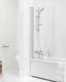 Vannas sieniņa dušai, uzstādīšana uz vannas malas, 80 cm, Gustavsberg GB51SRBD80CR
