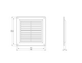 ventilation grille plastic, 150x150mm, brown