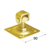 Domax adjustable hinge with plate M18x90, yellow galvanized 8424