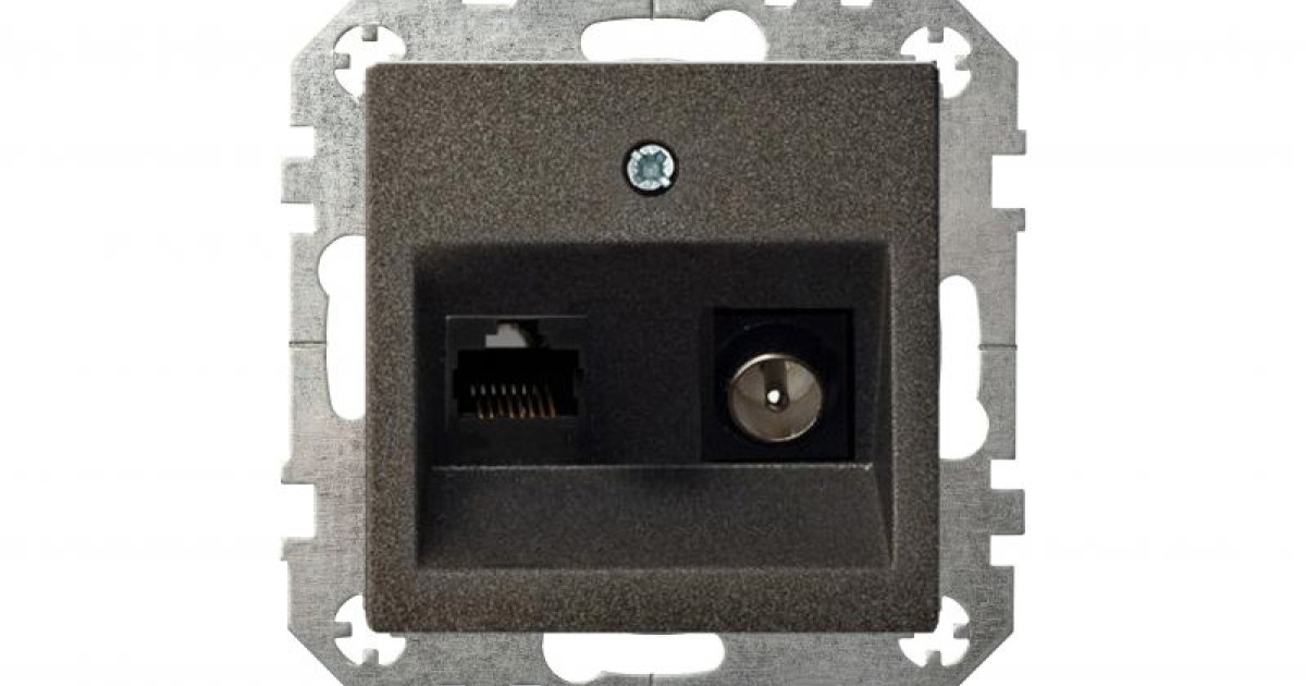 LIREGUS EPSILON anthracite rozete TV+RJ45 bez rāmja