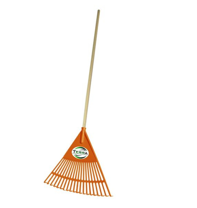 Plastic leaf rake with lacquered handle 24 mm 1.2 m