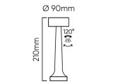 Galda lampa uzlādējama RIWIA 1W 120lm 3000 4000 5000K IP20 sudraba